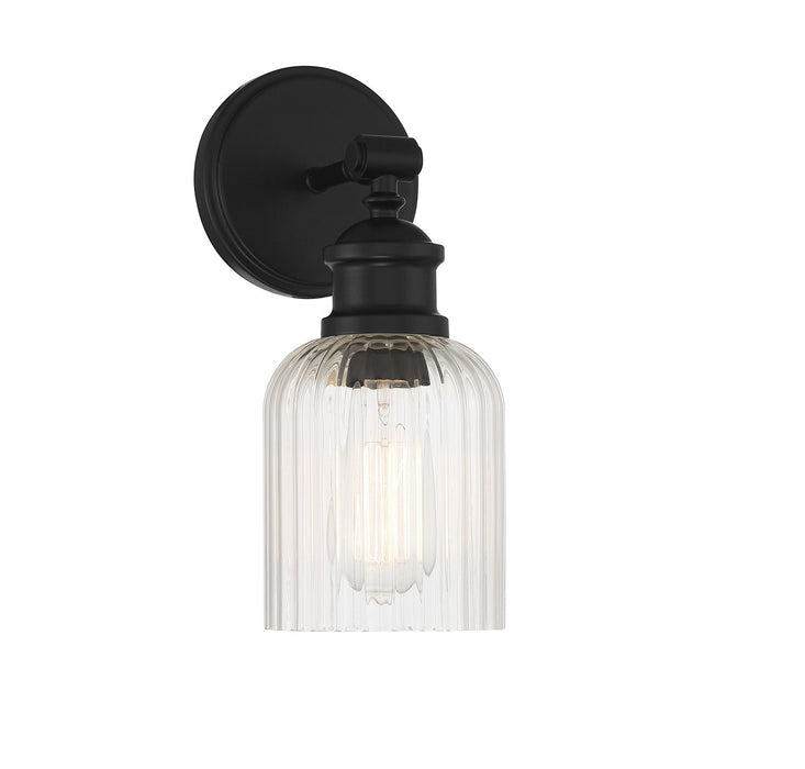 Meridian M90083MBK One Light Wall Sconce, Matte Black