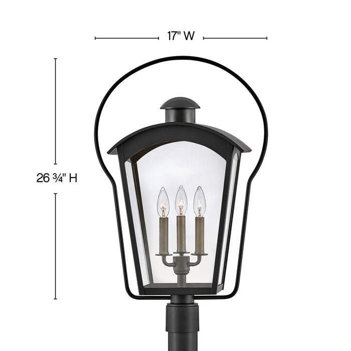 Hinkley 13301BK LED Post Top or Pier Mount Lantern, Black