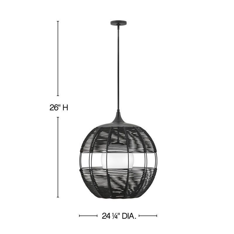 Hinkley 19675BK LED Hanging Lantern, Black
