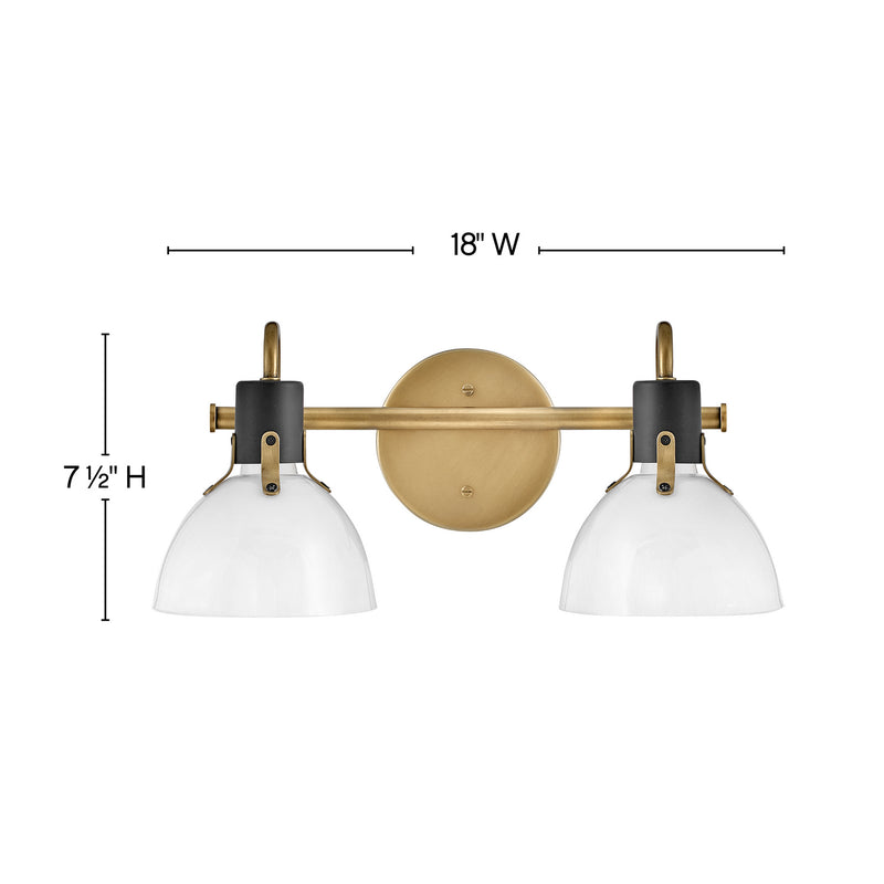 Hinkley 51112HB LED Vanity, Heritage Brass
