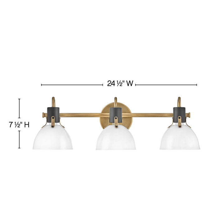 Hinkley 51113HB LED Vanity, Heritage Brass