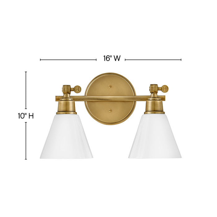Hinkley 51182HB LED Vanity, Heritage Brass