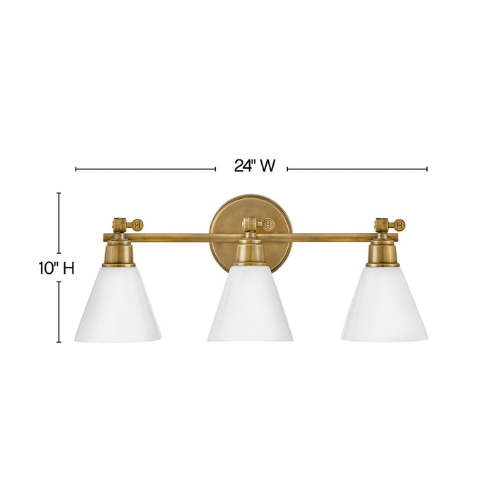 Hinkley 51183HB LED Vanity, Heritage Brass