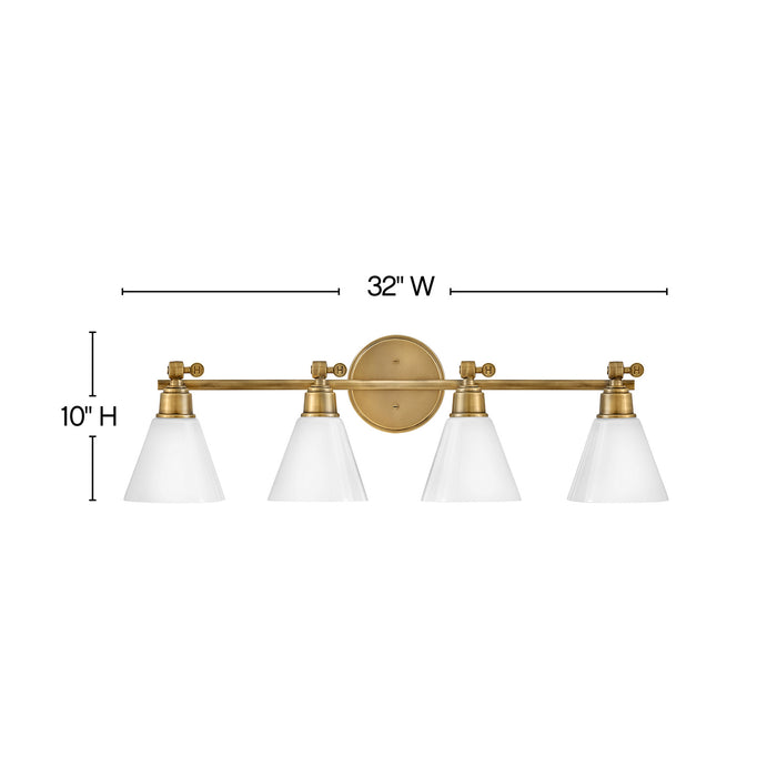 Hinkley 51184HB LED Vanity, Heritage Brass