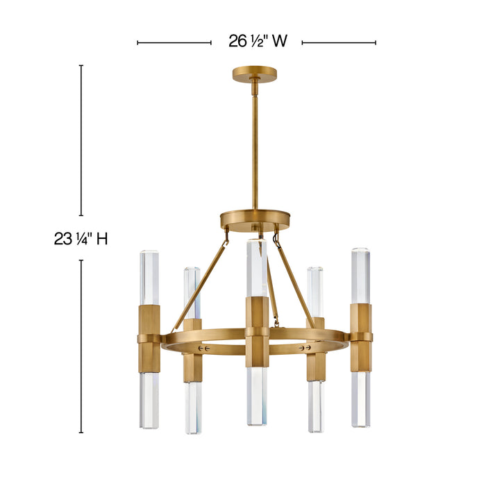 Fredrick Ramond FR30604HBR LED Chandelier, Heritage Brass