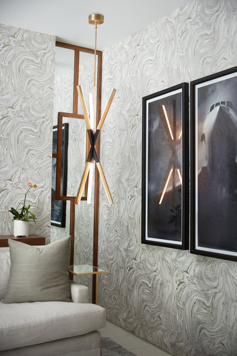 Fredrick Ramond FR30617LCB LED Pendant, Lacquered Brass
