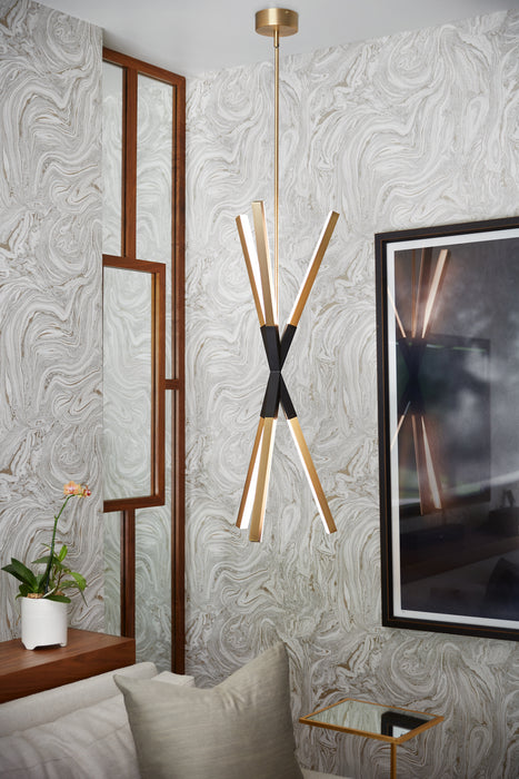 Fredrick Ramond FR30617LCB LED Pendant, Lacquered Brass