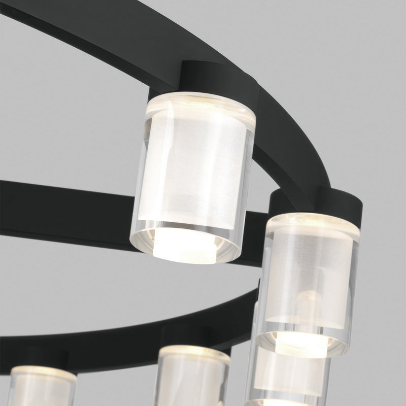 Visual Comfort Modern 700ESF44B-LED927 LED Chandelier, Nightshade Black