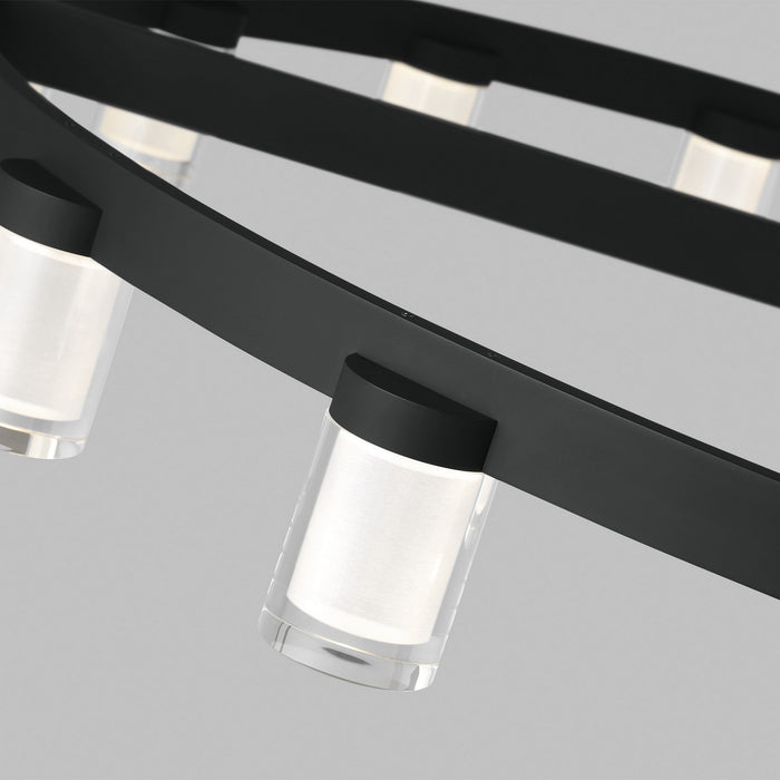 Visual Comfort Modern 700ESF44B-LED927-277 LED Chandelier, Nightshade Black