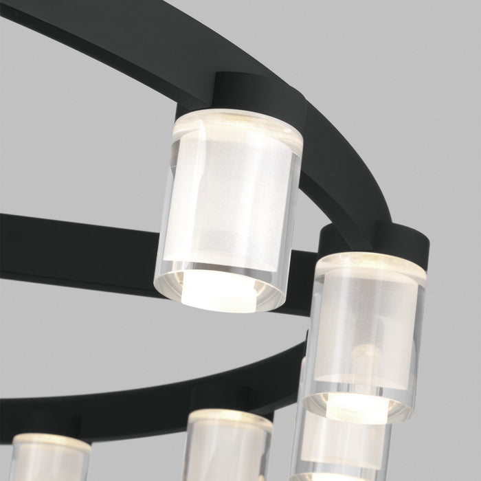 Visual Comfort Modern 700ESF44B-LED927-277 LED Chandelier, Nightshade Black