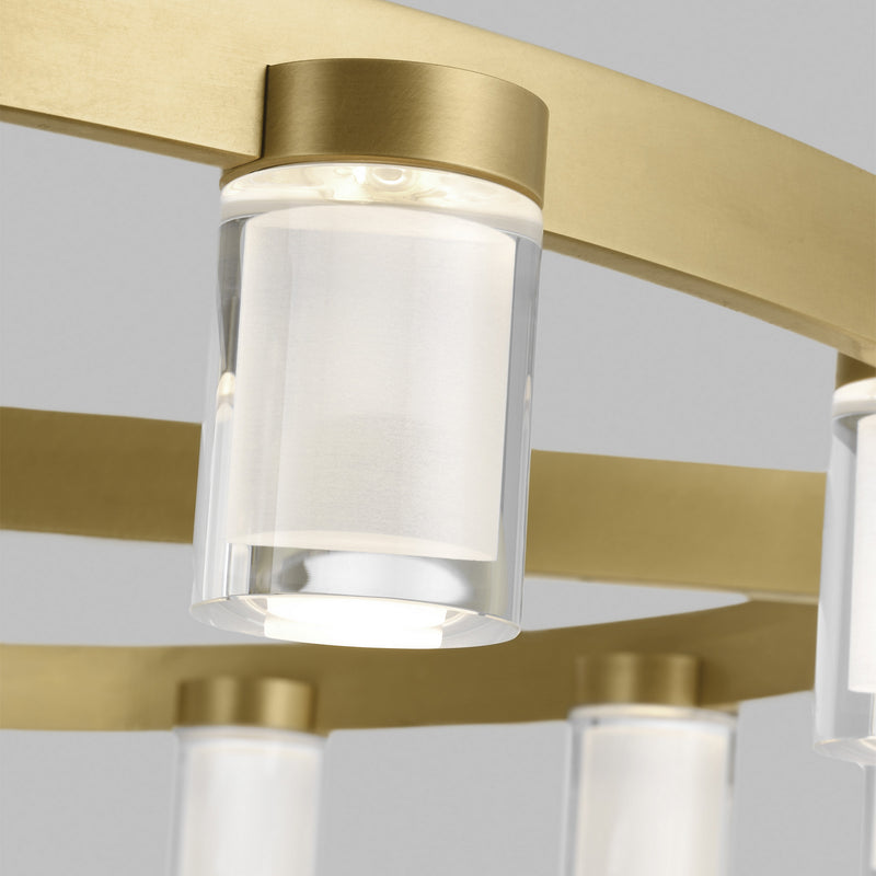 Visual Comfort Modern 700ESF44NB-LED927 LED Chandelier, Natural Brass
