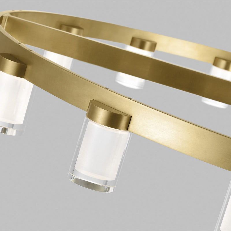 Visual Comfort Modern 700ESF44NB-LED927 LED Chandelier, Natural Brass