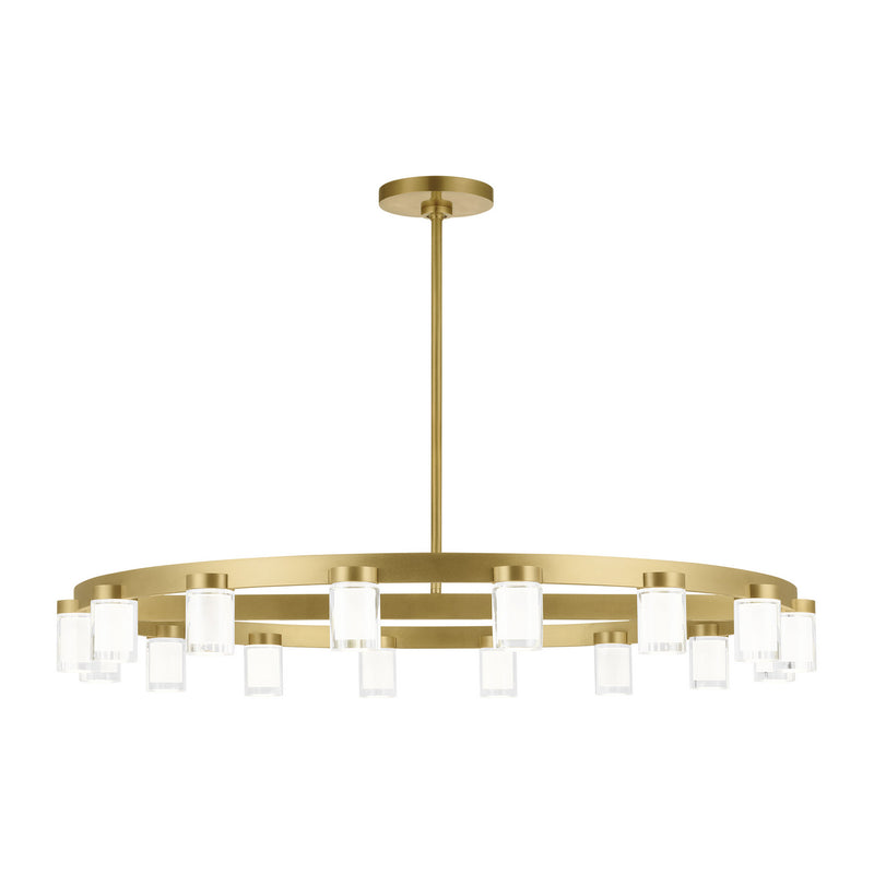 Visual Comfort Modern 700ESF44NB-LED927-277 LED Chandelier, Natural Brass