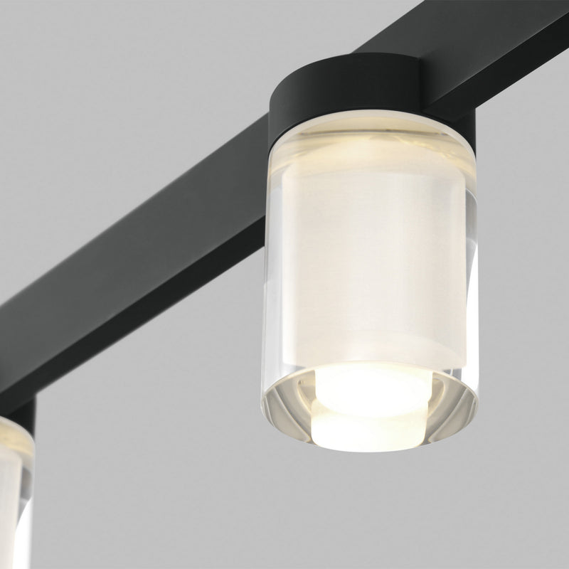 Visual Comfort Modern 700LSESF60B-LED927-277 LED Linear Suspension, Nightshade Black
