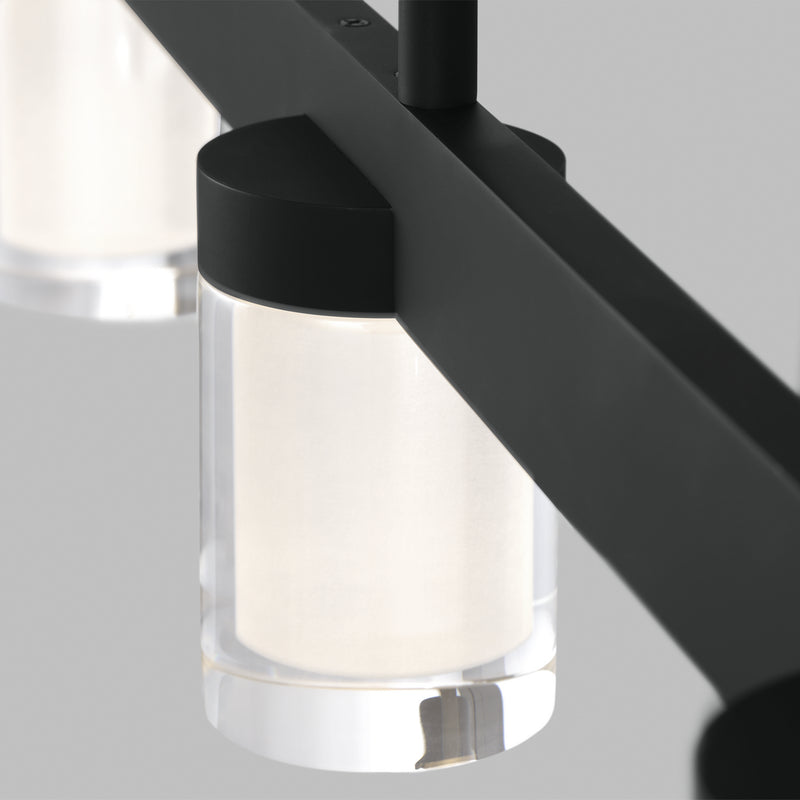 Visual Comfort Modern 700LSESF60B-LED927-277 LED Linear Suspension, Nightshade Black