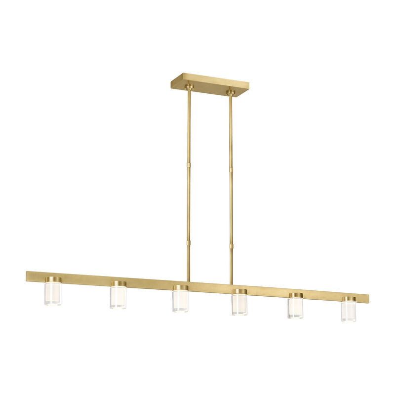 Visual Comfort Modern 700LSESF60NB-LED927-277 LED Linear Suspension, Natural Brass
