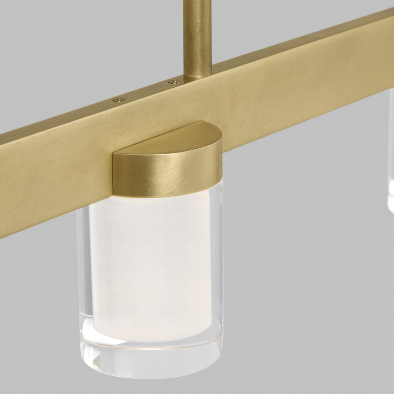 Visual Comfort Modern 700LSESF60NB-LED927-277 LED Linear Suspension, Natural Brass