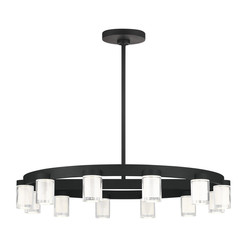 Visual Comfort Modern 700ESF32B-LED927-277 LED Chandelier, Nightshade Black