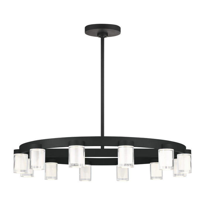 Visual Comfort Modern 700ESF32B-LED927-277 LED Chandelier, Nightshade Black