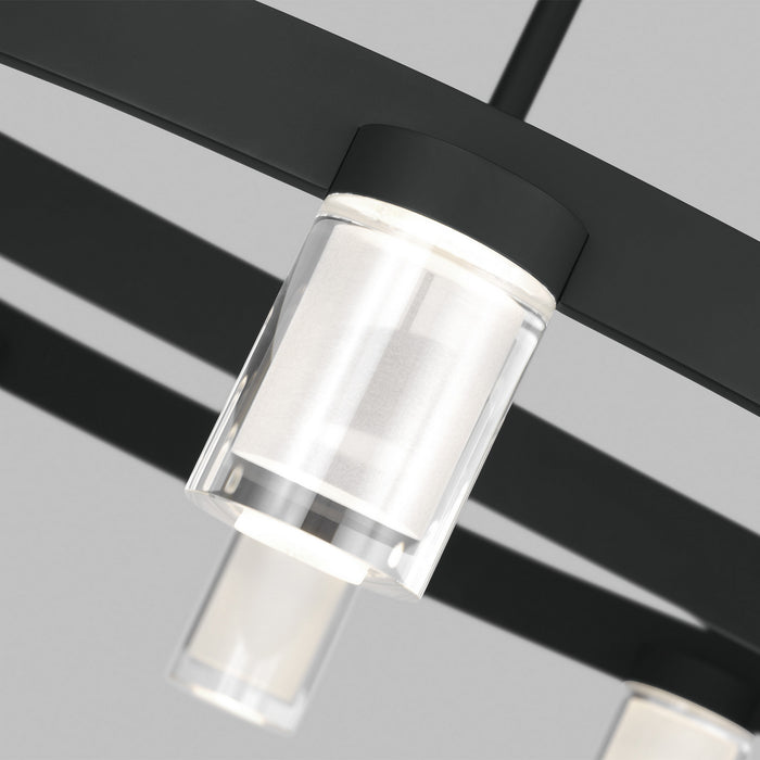 Visual Comfort Modern 700ESF32B-LED927-277 LED Chandelier, Nightshade Black