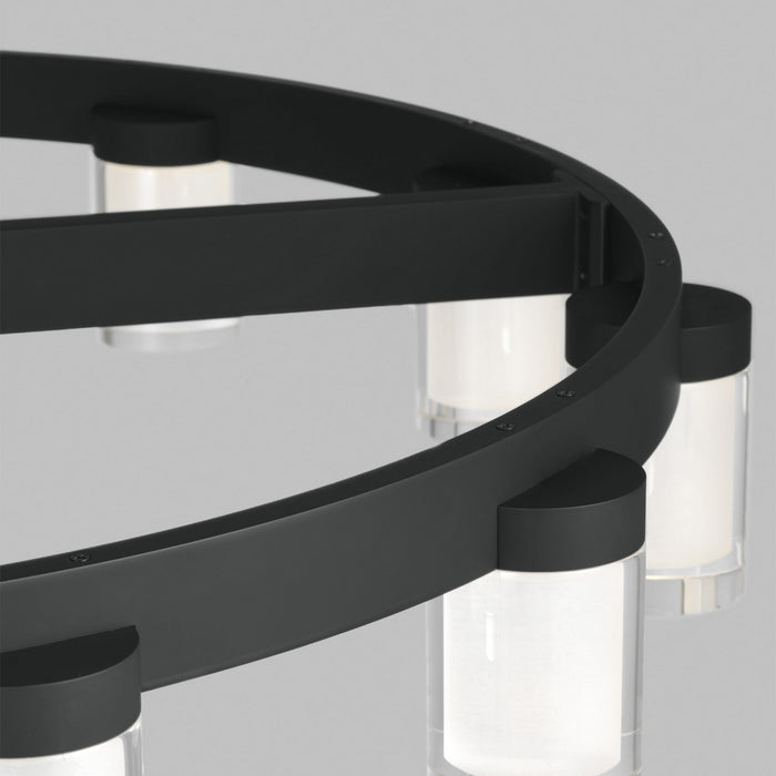 Visual Comfort Modern 700ESF32B-LED927-277 LED Chandelier, Nightshade Black
