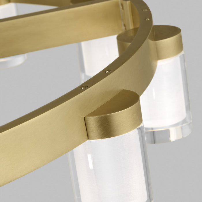 Visual Comfort Modern 700ESF32NB-LED927-277 LED Chandelier, Natural Brass