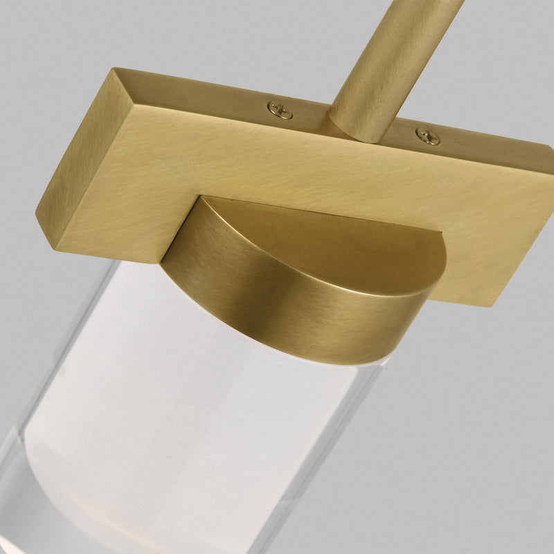 Visual Comfort Modern 700TDESF5NB-LED927-277 LED Pendant, Natural Brass
