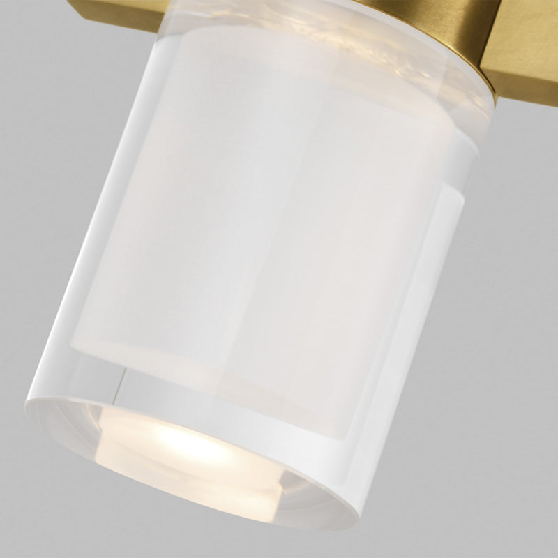 Visual Comfort Modern 700TDESF5NB-LED927-277 LED Pendant, Natural Brass
