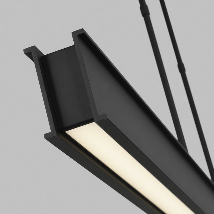 Visual Comfort Modern 700LSIBM72B-LED927 LED Linear Suspension, Nightshade Black