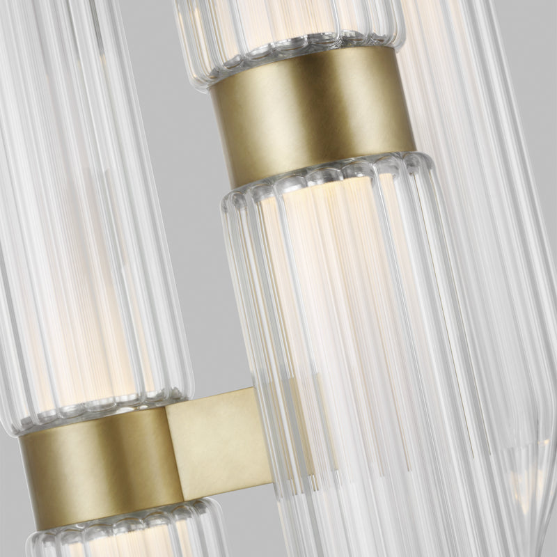 Visual Comfort Modern 700TDLGSN10BR-LED927-277 LED Pendant, Plated Brass