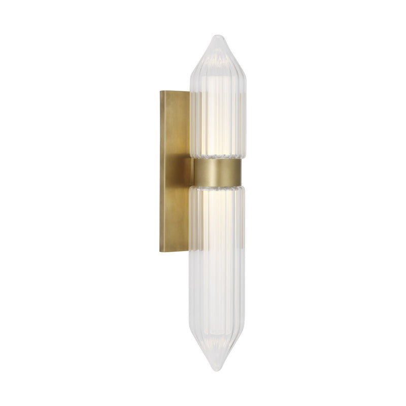 Visual Comfort Modern 700WSLGSN18BR-LED927 LED Wall Sconce, Plated Brass