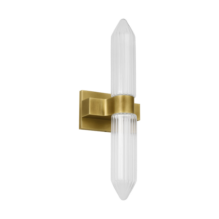 Visual Comfort Modern 700BCLGSN23BR-LED927-277 LED Bath Sconce, Plated Brass