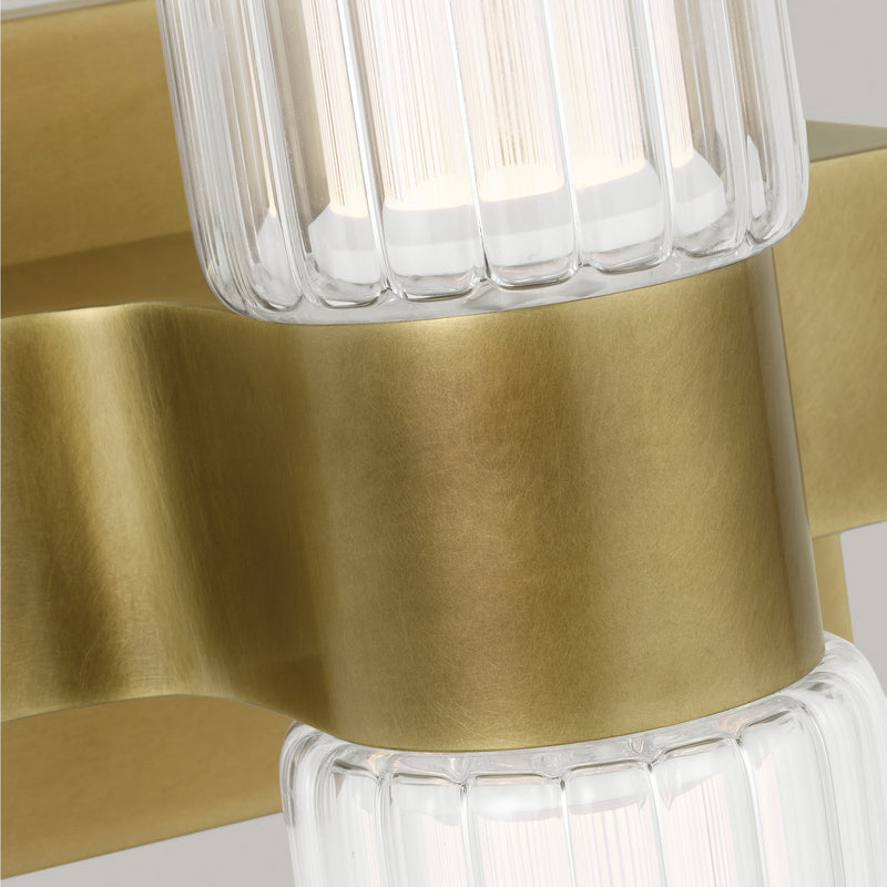 Visual Comfort Modern 700BCLGSN23BR-LED927-277 LED Bath Sconce, Plated Brass