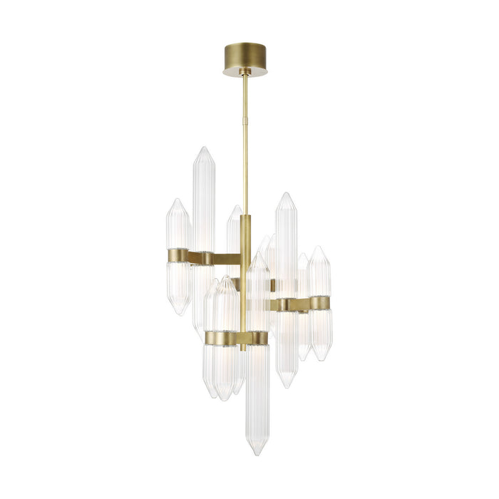 Visual Comfort Modern 700LGSN31BR-LED927 LED Chandelier, Plated Brass
