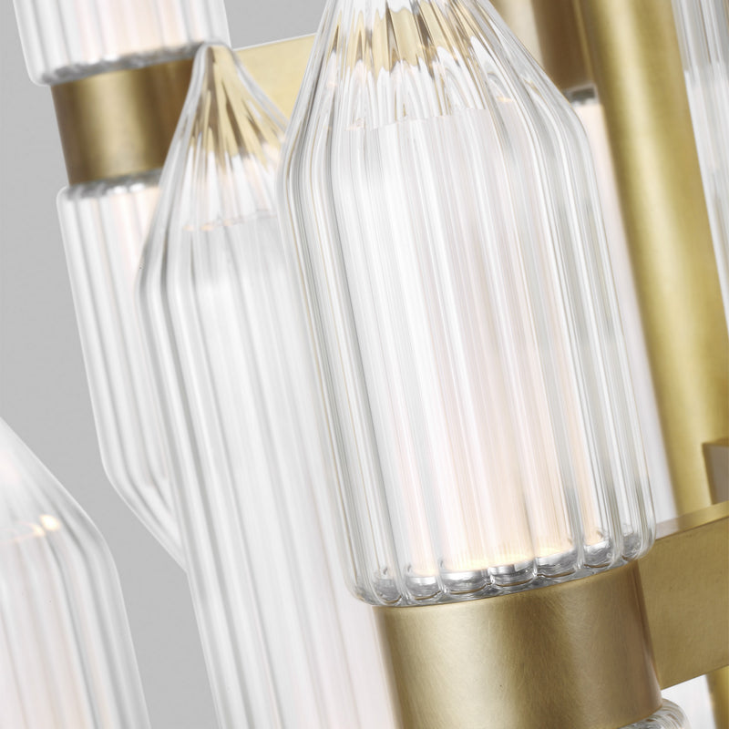 Visual Comfort Modern 700LGSN31BR-LED927 LED Chandelier, Plated Brass