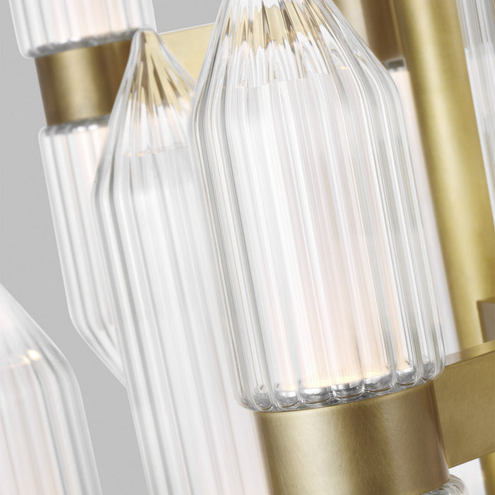 Visual Comfort Modern 700LGSN31BR-LED927 LED Chandelier, Plated Brass