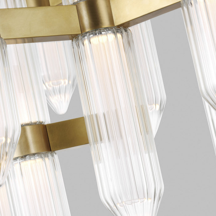 Visual Comfort Modern 700LGSN31BR-LED927 LED Chandelier, Plated Brass
