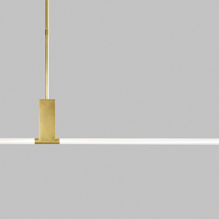 Visual Comfort Modern 700LSPHB68NB-LED927 LED Linear Suspension, Natural Brass