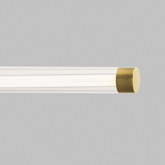 Visual Comfort Modern 700LSPHB68NB-LED927 LED Linear Suspension, Natural Brass