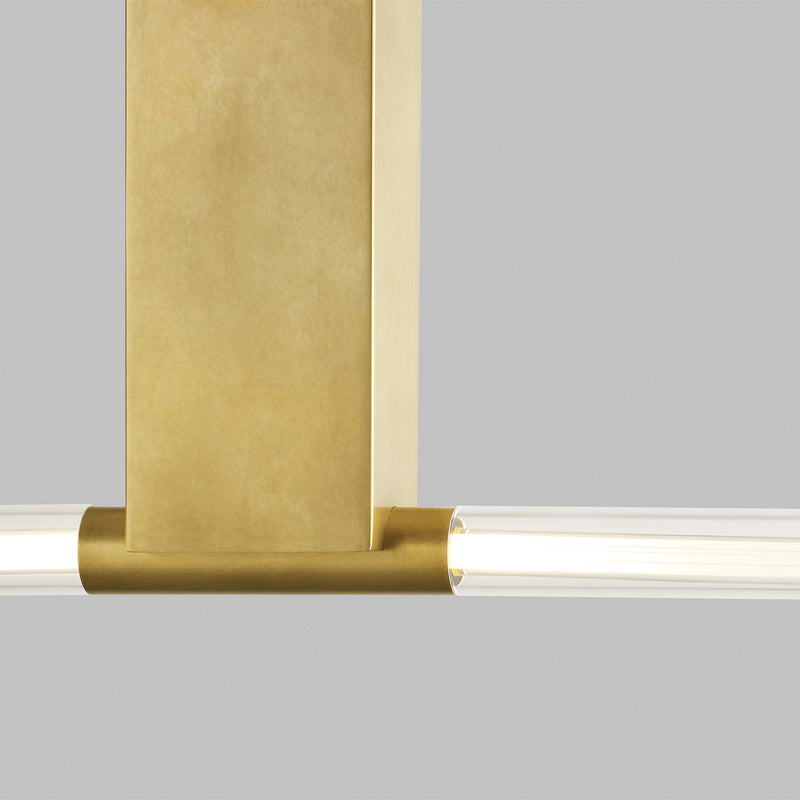 Visual Comfort Modern 700LSPHB68NB-LED927 LED Linear Suspension, Natural Brass