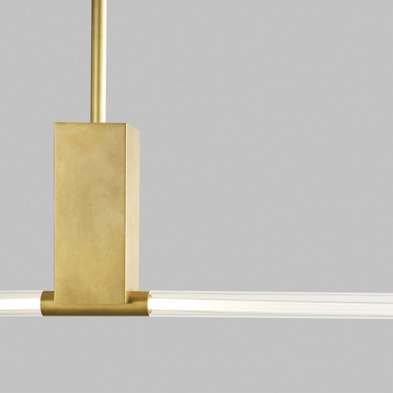 Visual Comfort Modern 700LSPHB68NB-LED927 LED Linear Suspension, Natural Brass