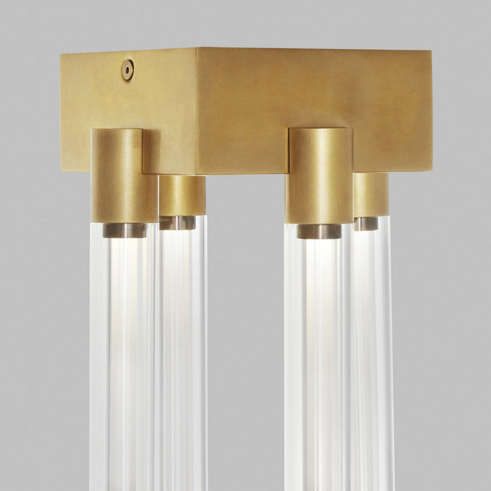 Visual Comfort Modern 700FMPHB6NB-LED927-277 LED Flush Mount, Natural Brass