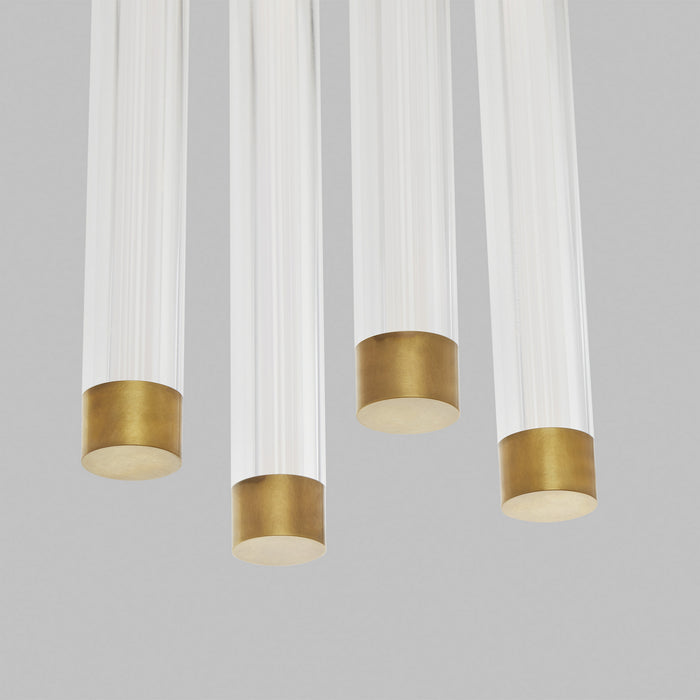 Visual Comfort Modern 700FMPHB6NB-LED927-277 LED Flush Mount, Natural Brass