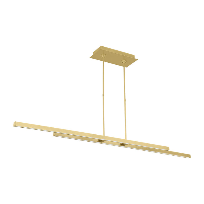 Visual Comfort Modern 700LSSTG260NB-LED927 LED Linear Suspension, Natural Brass