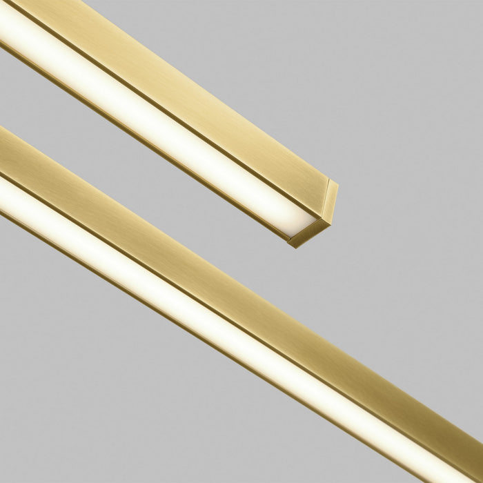 Visual Comfort Modern 700LSSTG260NB-LED927 LED Linear Suspension, Natural Brass
