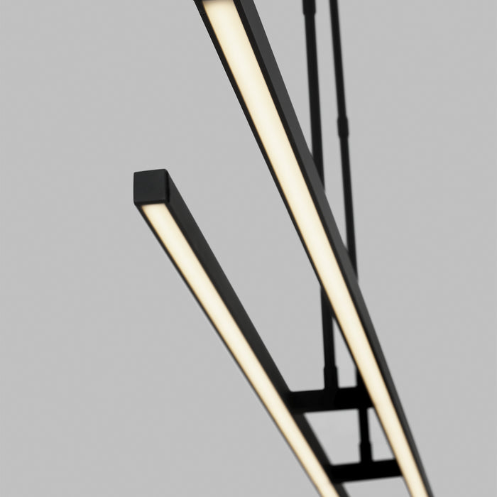 Visual Comfort Modern 700LSSTG284B-LED927 LED Linear Suspension, Nightshade Black