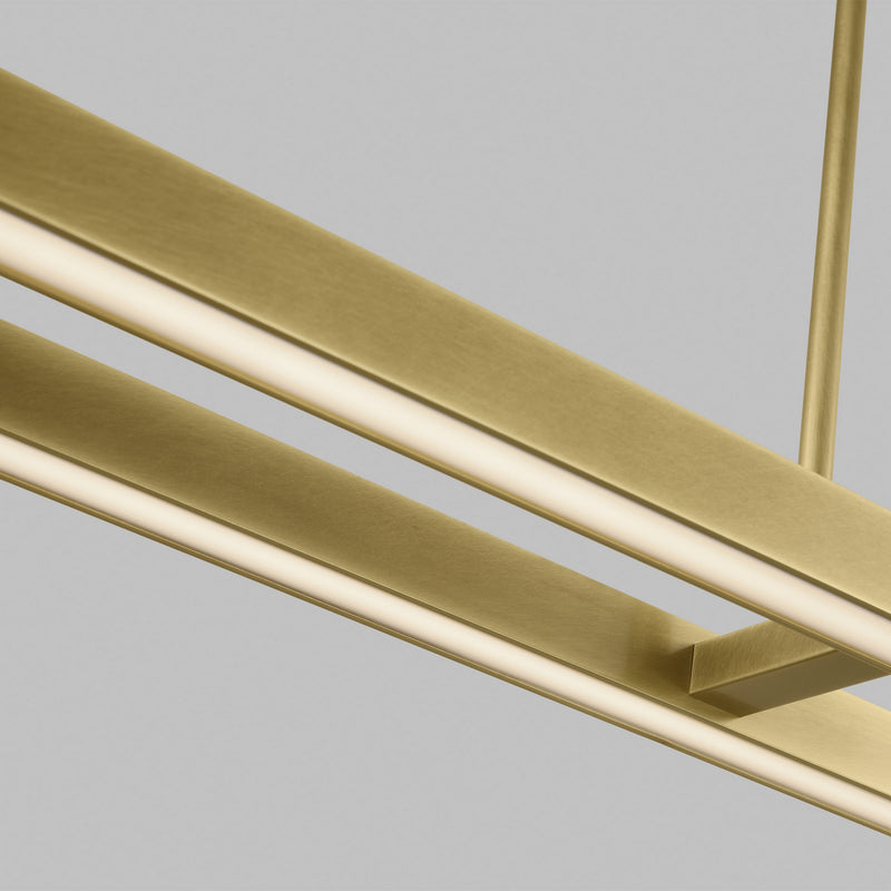 Visual Comfort Modern 700LSSTG284NB-LED927 LED Linear Suspension, Natural Brass