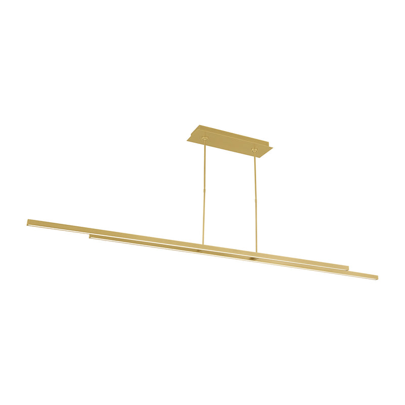Visual Comfort Modern 700LSSTG284NB-LED927-277 LED Linear Suspension, Natural Brass