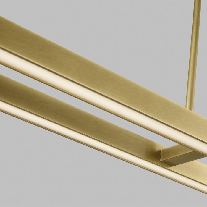 Visual Comfort Modern 700LSSTG284NB-LED927-277 LED Linear Suspension, Natural Brass