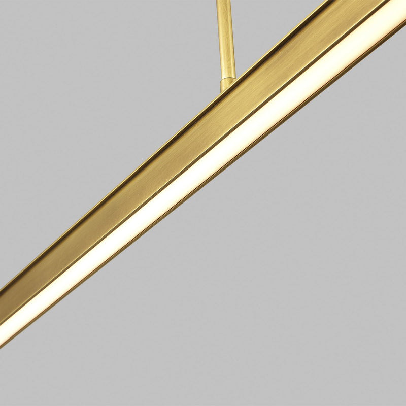 Visual Comfort Modern 700LSSTG48NB-LED927 LED Linear Suspension, Natural Brass